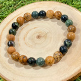 Bracelet en jaspe paysage et Jaspe kambala