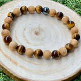 Bracelet Oeil de tigre et bois de santal